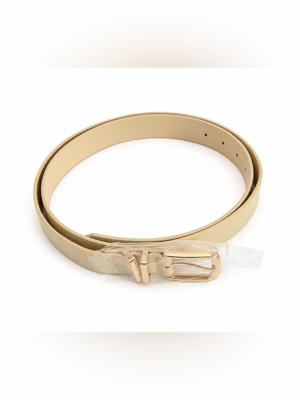 Ivory Cream Belt Gold-Tone Buckle NWOT